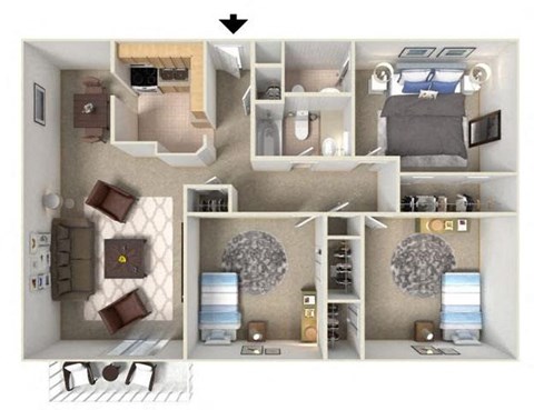 The Notre Dame 3 Bed 2 Bath 1193 Square Feet at Lansing Riverwood, LLC, Lansing, Illinois